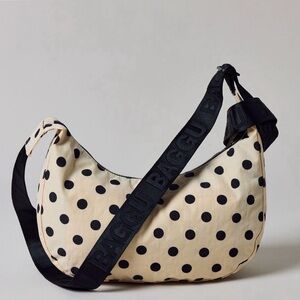 Baggu Black and Cream Polka Dot Medium Crescent UO Exclusive
